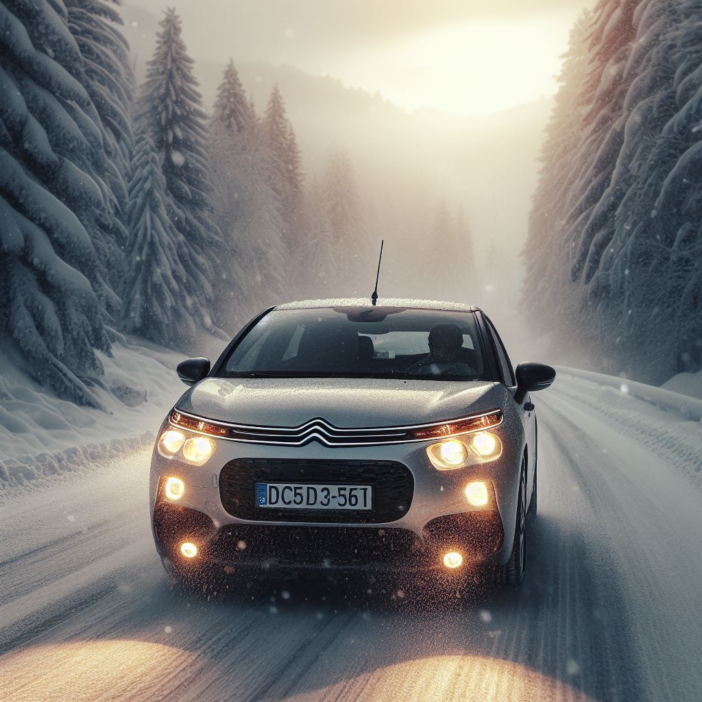 Silver Citroen in snow | Citroen Specialist Near Me | Chandler Motor Company