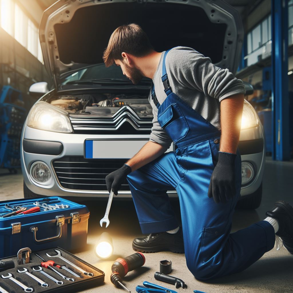 Mechanic Working On Citroen | Citroen Bristol | Chandler Motor Company